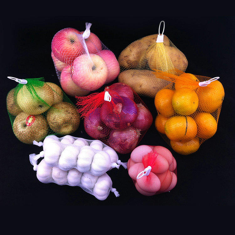 Fruit Vegetable Packaging PP Mesh Leno Bag Roll Plastic Soft Packing Mesh Tubular Net Bags For Food